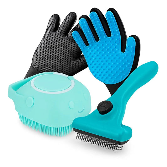Kit Completo: Luva + Escova + Pente Removedor